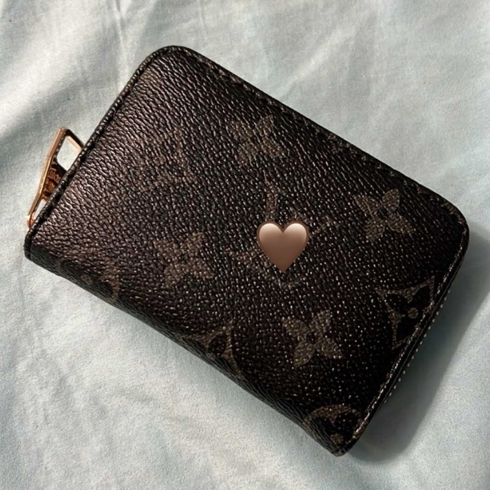 Black Designer Monogram Wallet - Picture 2 of 6